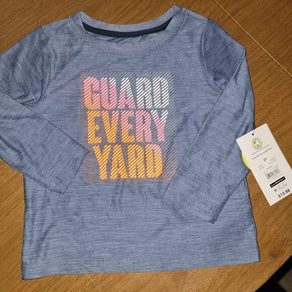 2t boys DriWorks Long Sleeved moisture wicking tee blue gray NWT - Picture 1 of 3